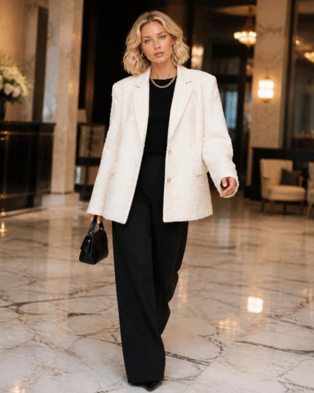 Fenna Ruimvallende Blazer Crème - lifestyle