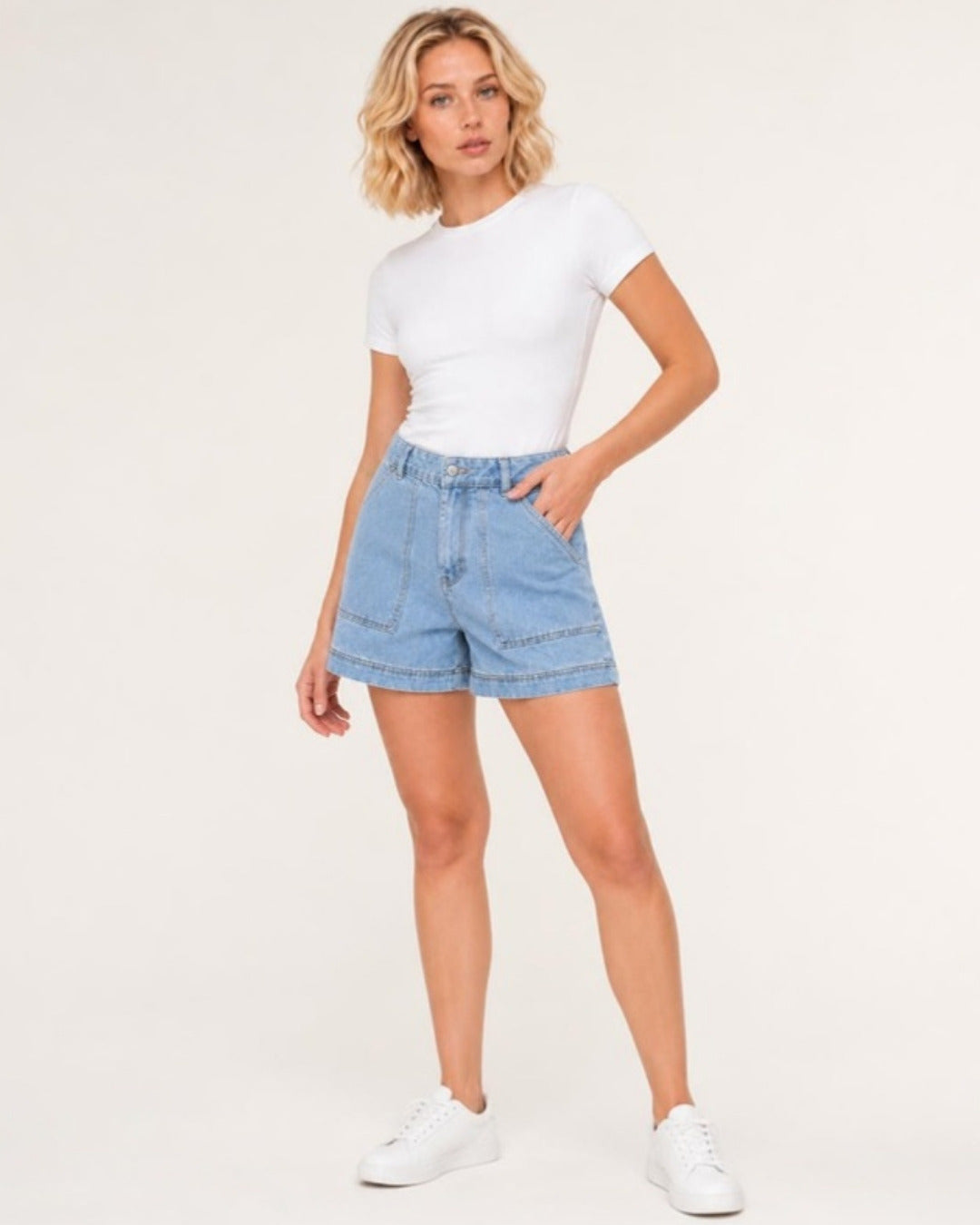 Fenna Denim Lichtblauw - driekwart