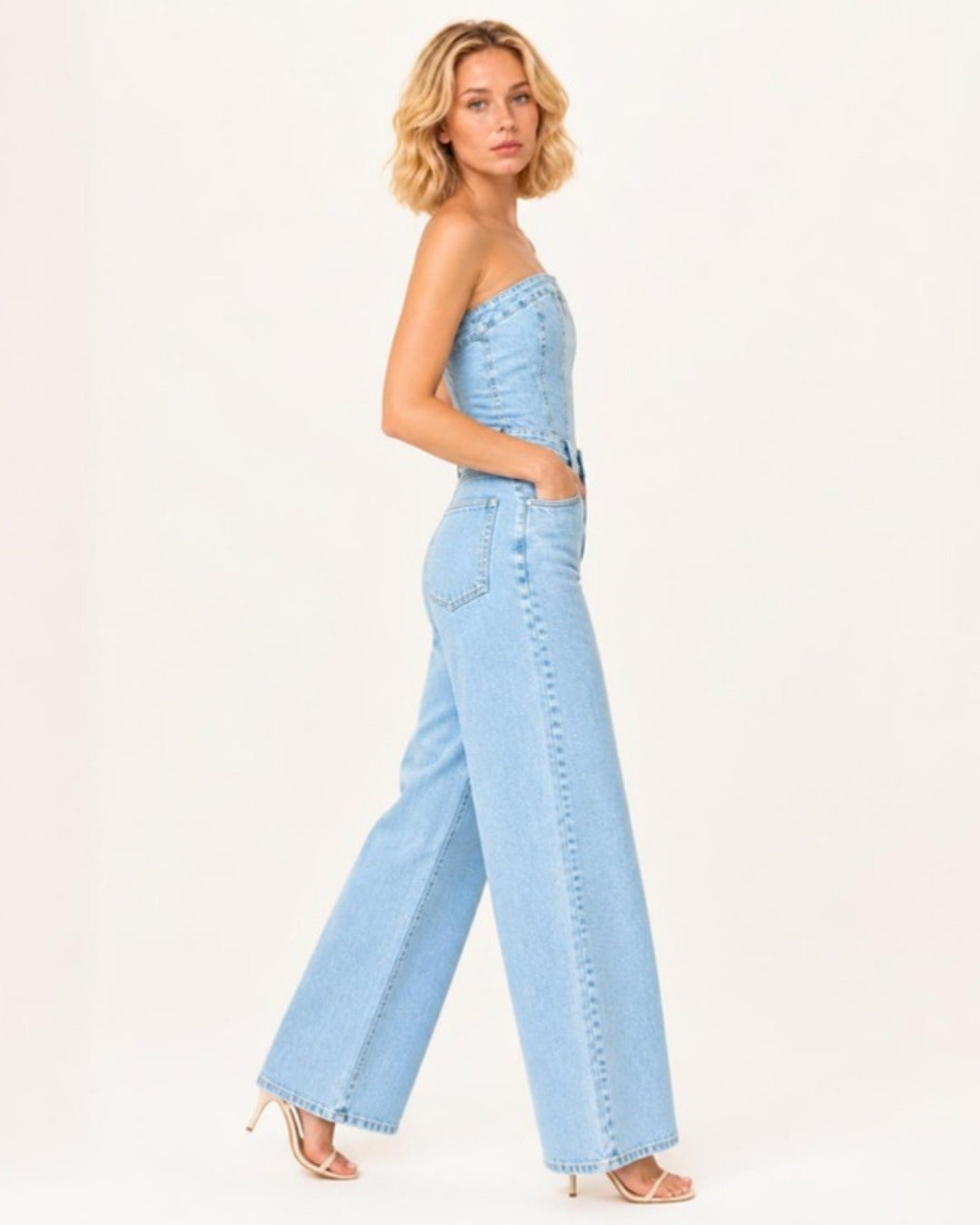 Fenna Denim Jumpsuit - zijaanzicht