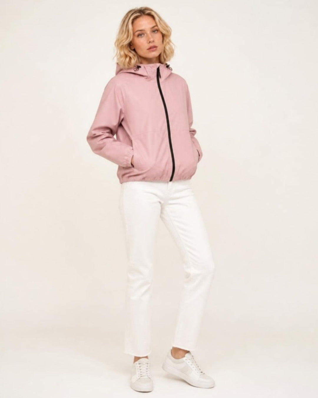Fenna Regenjas Roze - driekwart