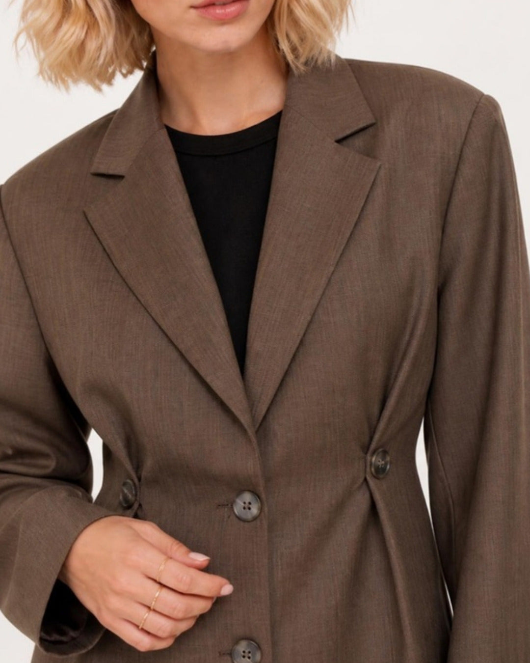 Fenna Klassieke Blazer Taupe - detail