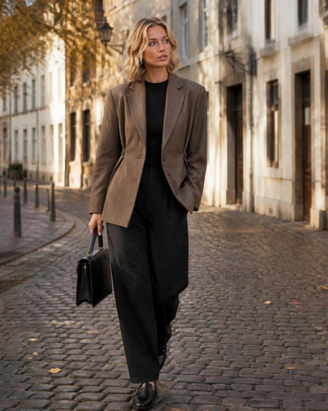 Fenna Klassieke Blazer Taupe - lifestyle