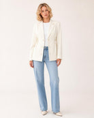 Fenna Klassieke Blazer Beige - vooraanzicht