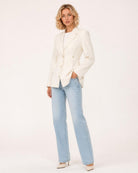 Fenna Klassieke Blazer Beige - driekwart