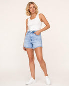 Fenna Blauwe Denim - driekwart