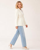Fenna Klassieke Blazer Beige - zijaanzicht