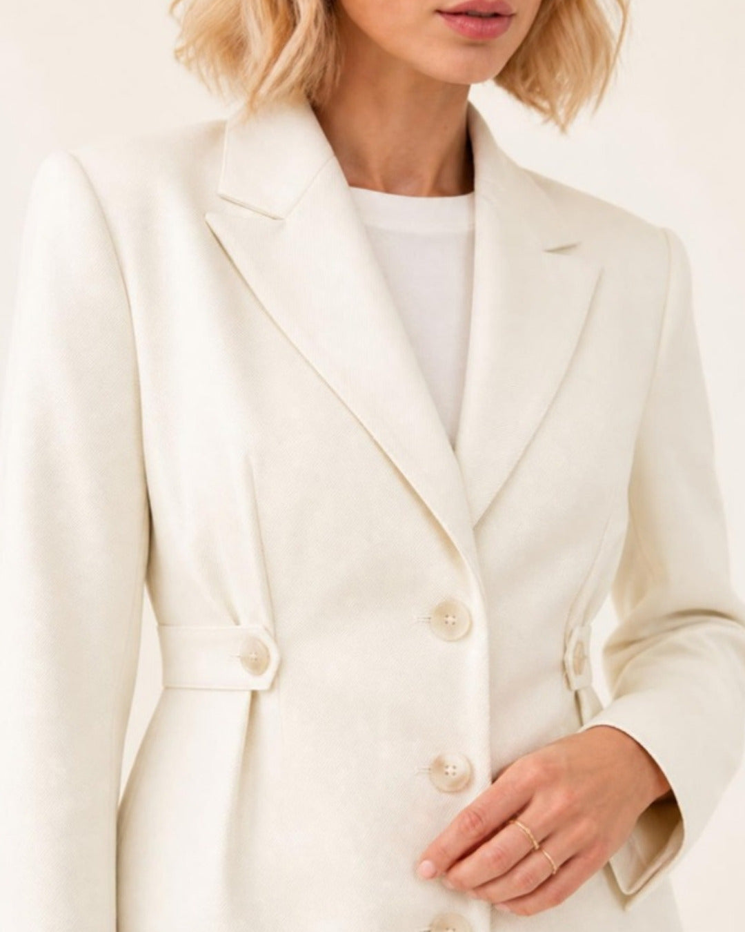 Fenna Klassieke Blazer Beige - detail