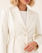 Fenna Klassieke Blazer Beige - detail