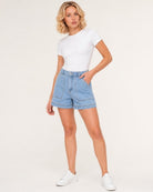 Fenna Denim Lichtblauw - driekwart
