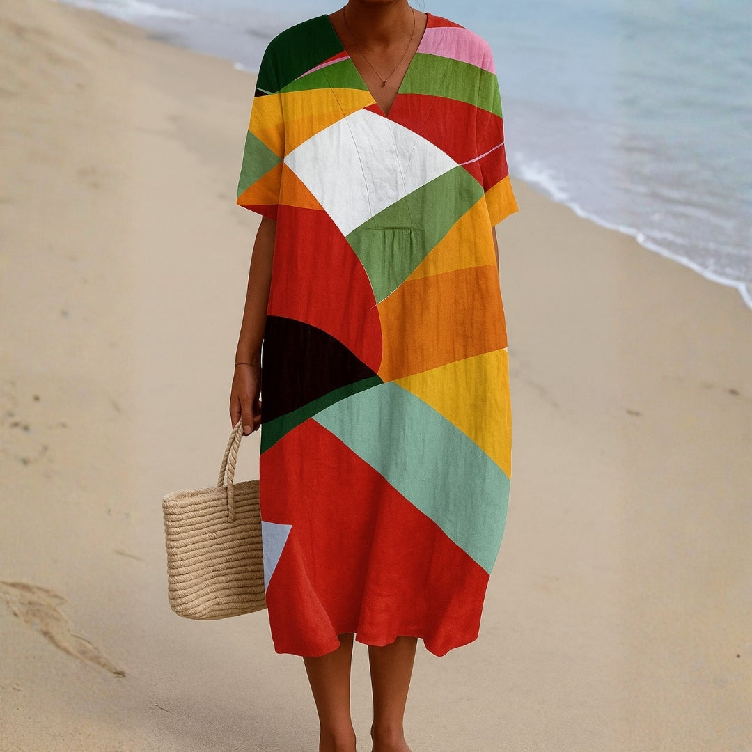 April | Kleurrijke Patchwork Jurk