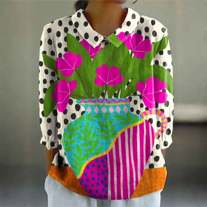 Charlotte - Artistieke Bloem Blouse