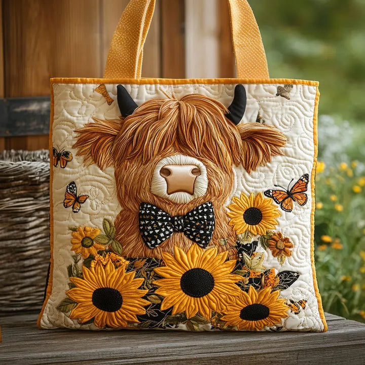 Handgemaakte Tas | Hoogland Rund met Zonnebloemen