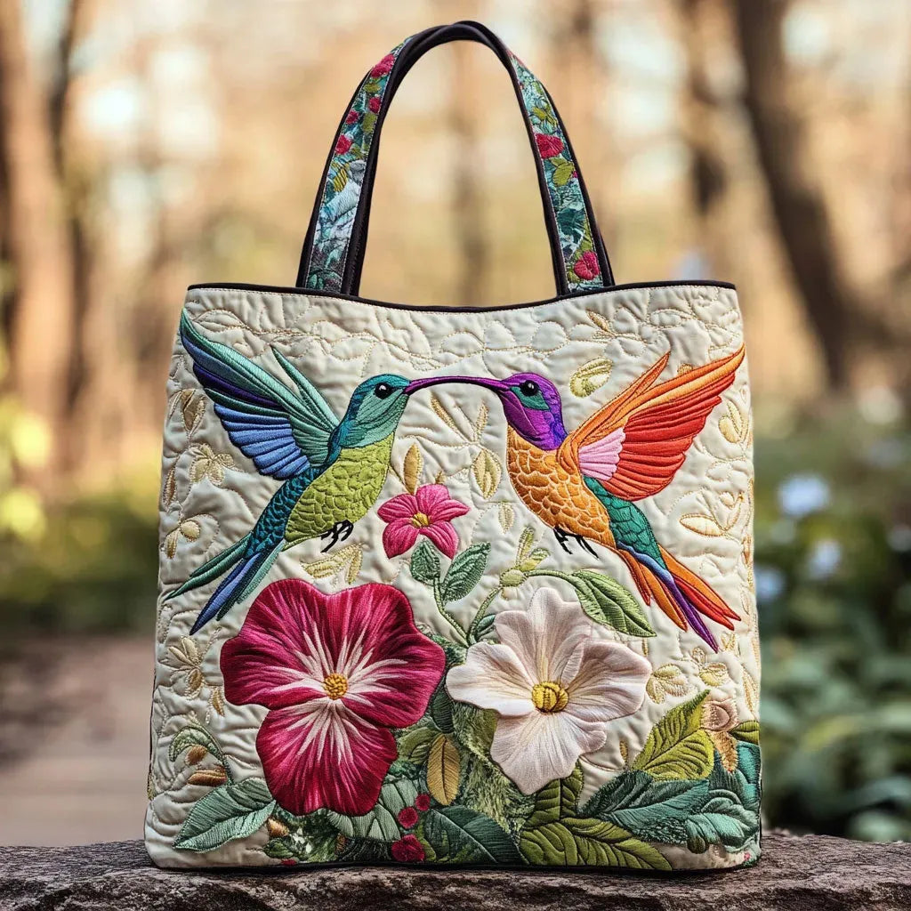 Handgemaakte Tas | Kolibrie & Bloemen
