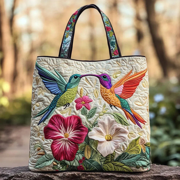 Handgemaakte Tas | Kolibrie & Bloemen