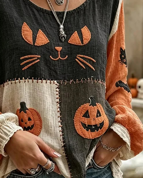 Katherine | Kat Pompoen Patchwork Blouse
