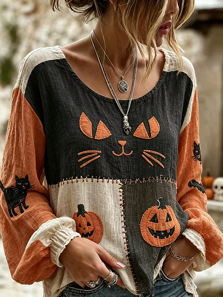 Katherine | Kat Pompoen Patchwork Blouse