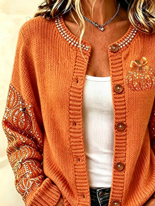 Maria | Pompoenprint Cardigan