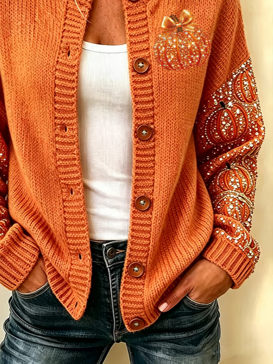 Maria | Pompoenprint Cardigan