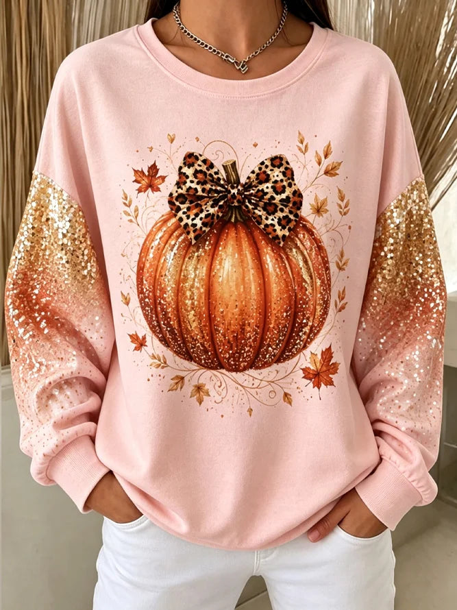 Eva | Pompoen Strik Sweatshirt