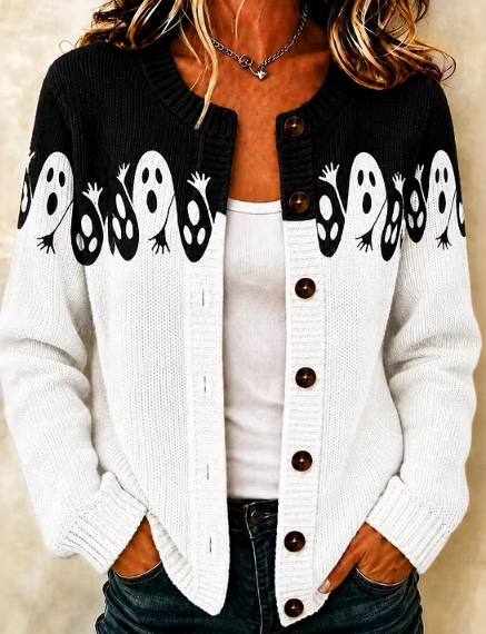 Sloane | Ghost Color Block Cardigan
