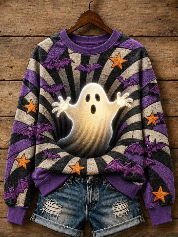 Leslie | Ghost Bat Gestreepte Sweatshirt