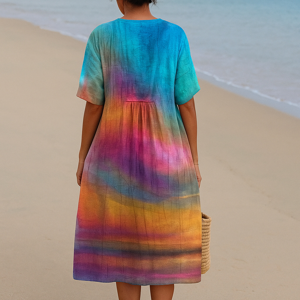 Bethany | Tie-Dye Jurk bij Zonsondergang
