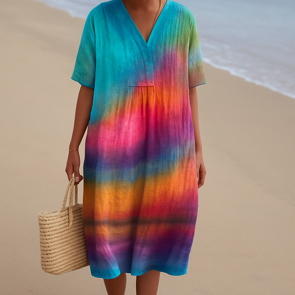 Bethany | Tie-Dye Jurk bij Zonsondergang