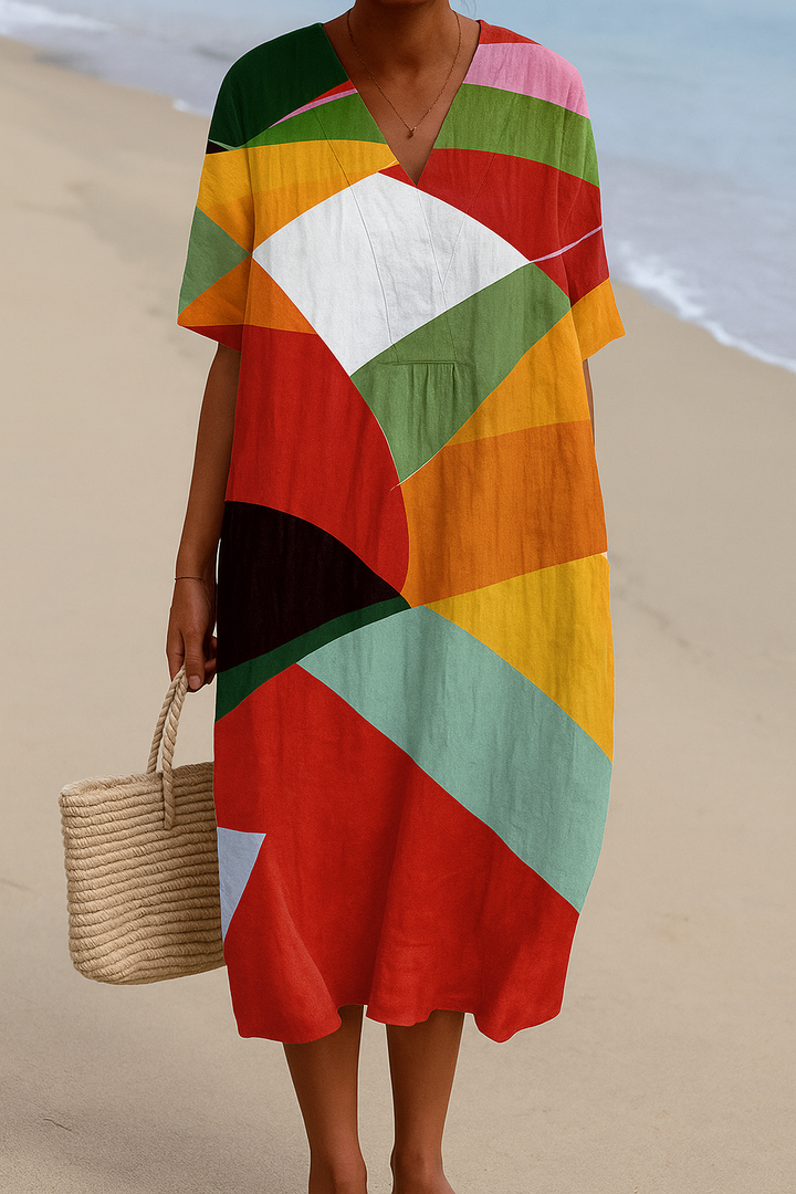April | Kleurrijke Patchwork Jurk