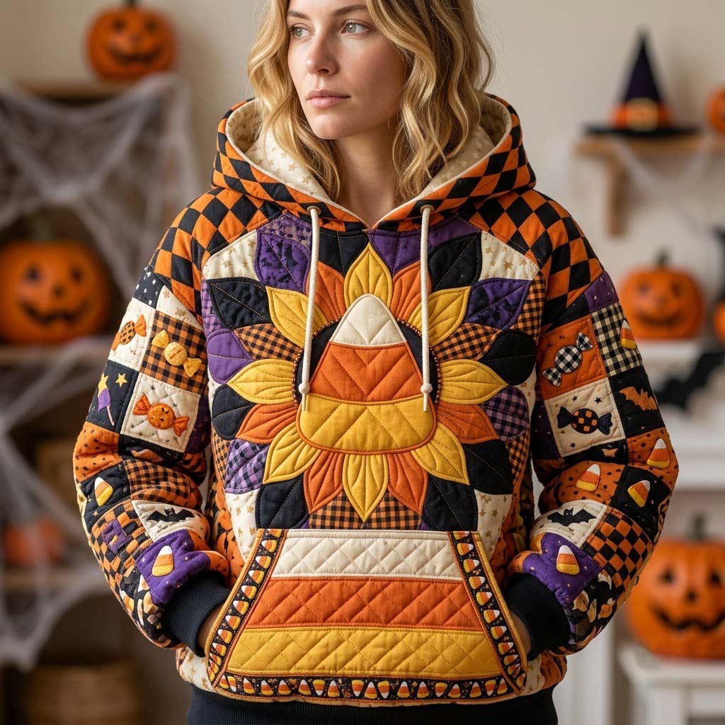 Isabella | Candy Corn Patchwork Hoodie