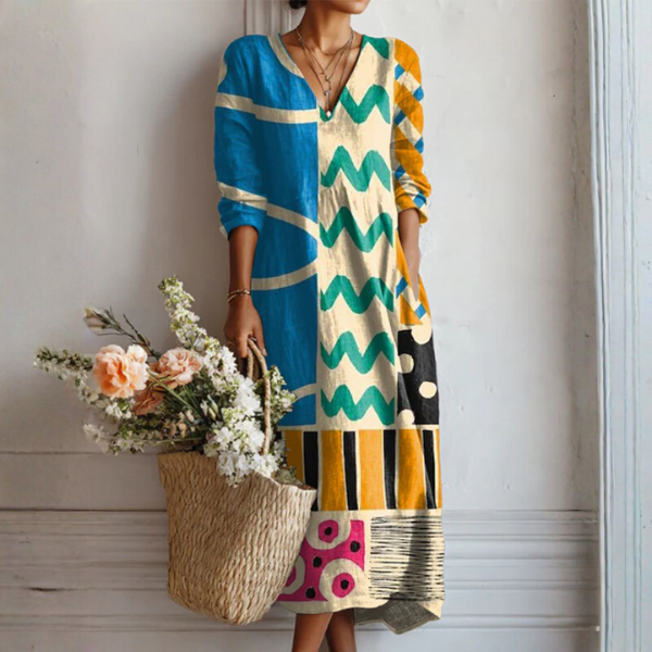 Molly | Zigzag Patchwork Maxi Jurk