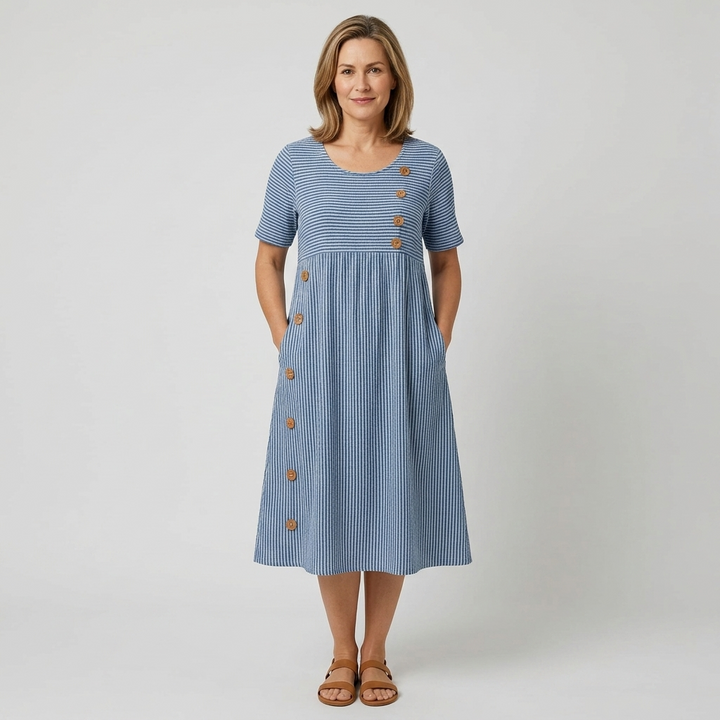 Ruby - Gestreepte Midi Jurk