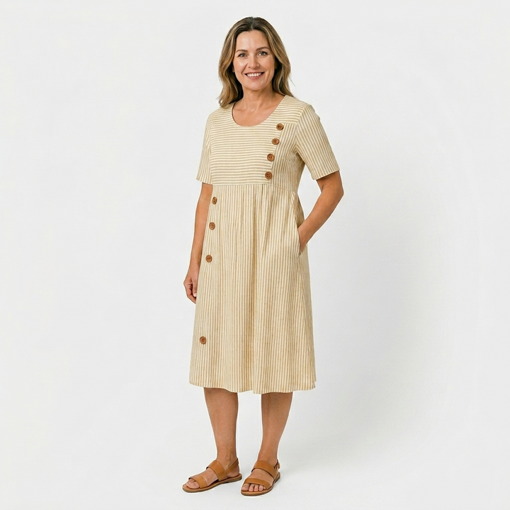 Ruby - Gestreepte Midi Jurk