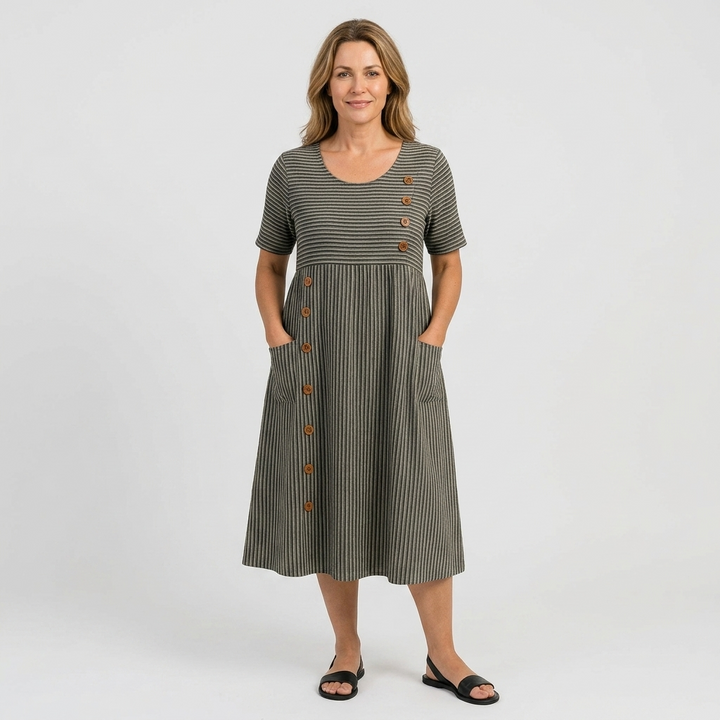 Ruby - Gestreepte Midi Jurk