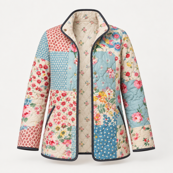 Caroline | Bloemen Patchwork Gequiltte Jas