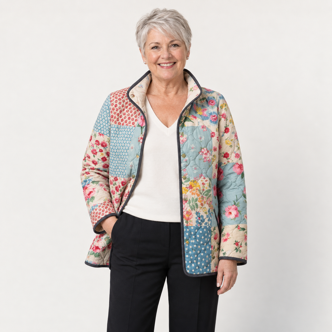 Caroline | Bloemen Patchwork Gequiltte Jas