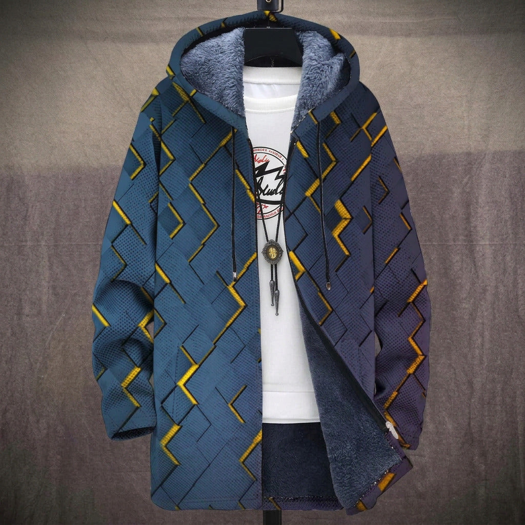 Deborah | Marineblauwe en Gouden Geometrische Blokjas