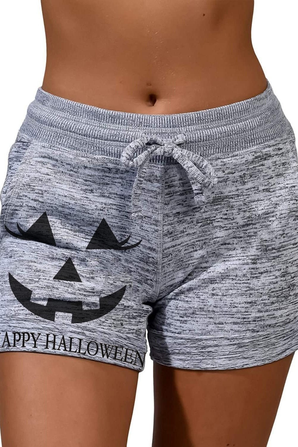 Catarina | Halloween-geïnspireerde Pompoenprint Sash Shorts