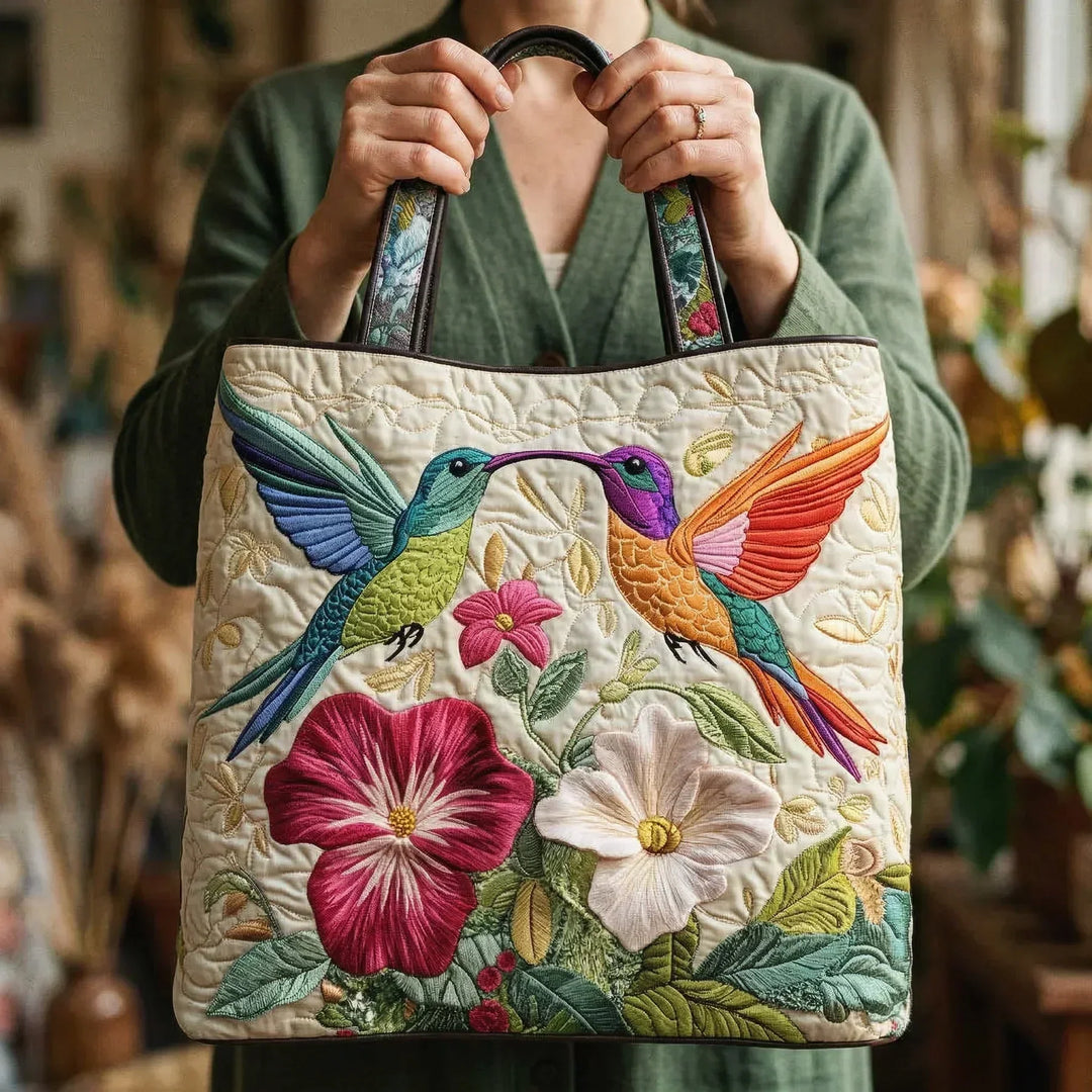 Handgemaakte Tas | Kolibrie & Bloemen