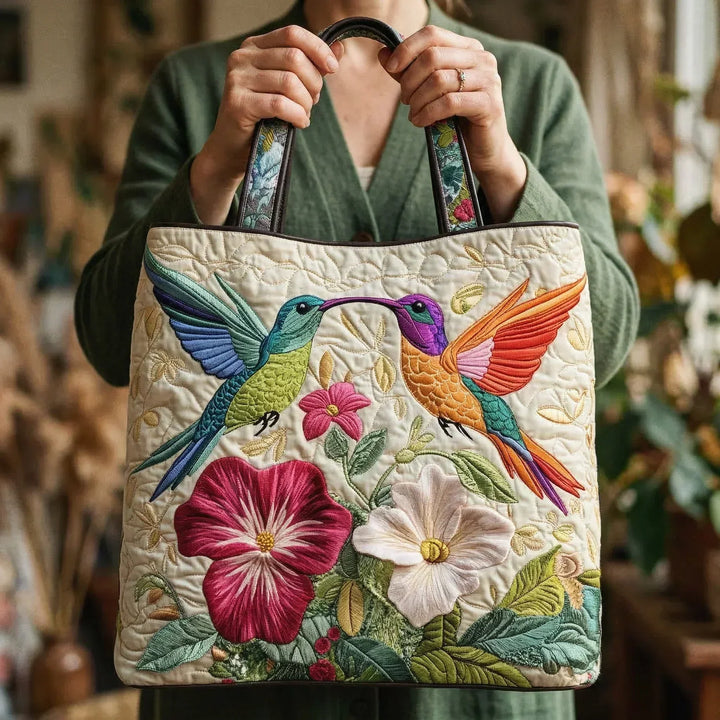 Handgemaakte Tas | Kolibrie & Bloemen