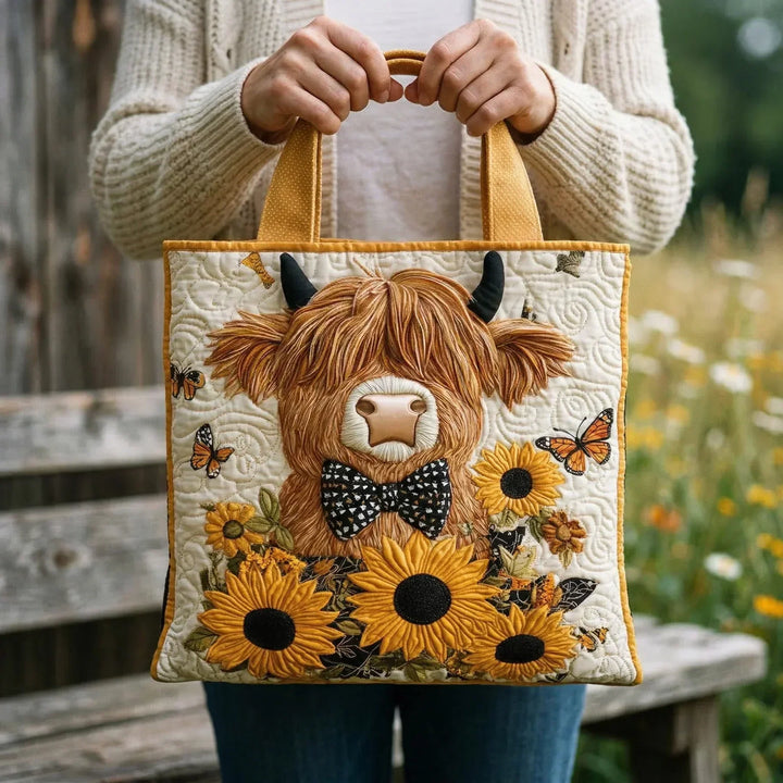 Handgemaakte Tas | Hoogland Rund met Zonnebloemen