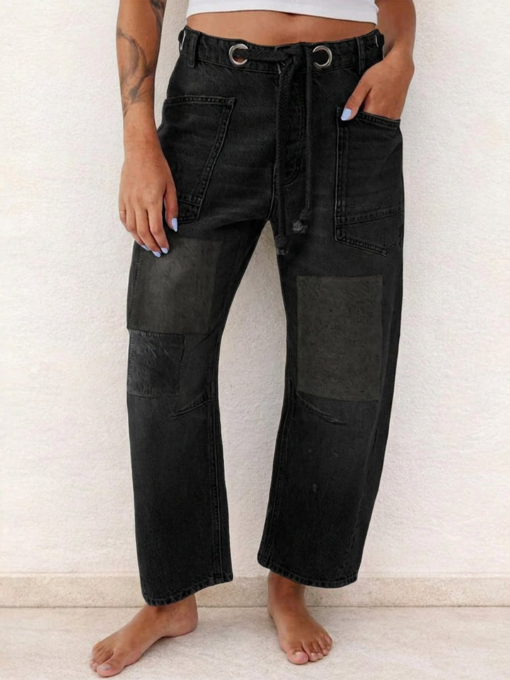 Margaret | Patchwork Drawstring Jeans