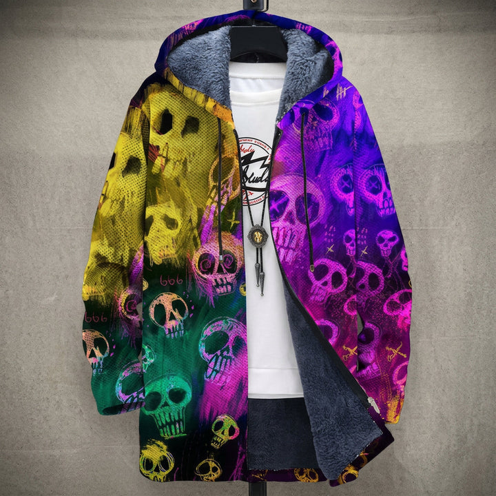 Gloria | Multicolor Neon Skull Print Jas