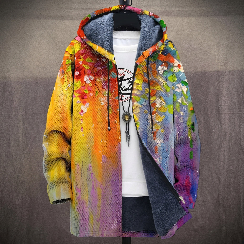 Agnes | Multicolor Abstract Verf Spetter Jacket