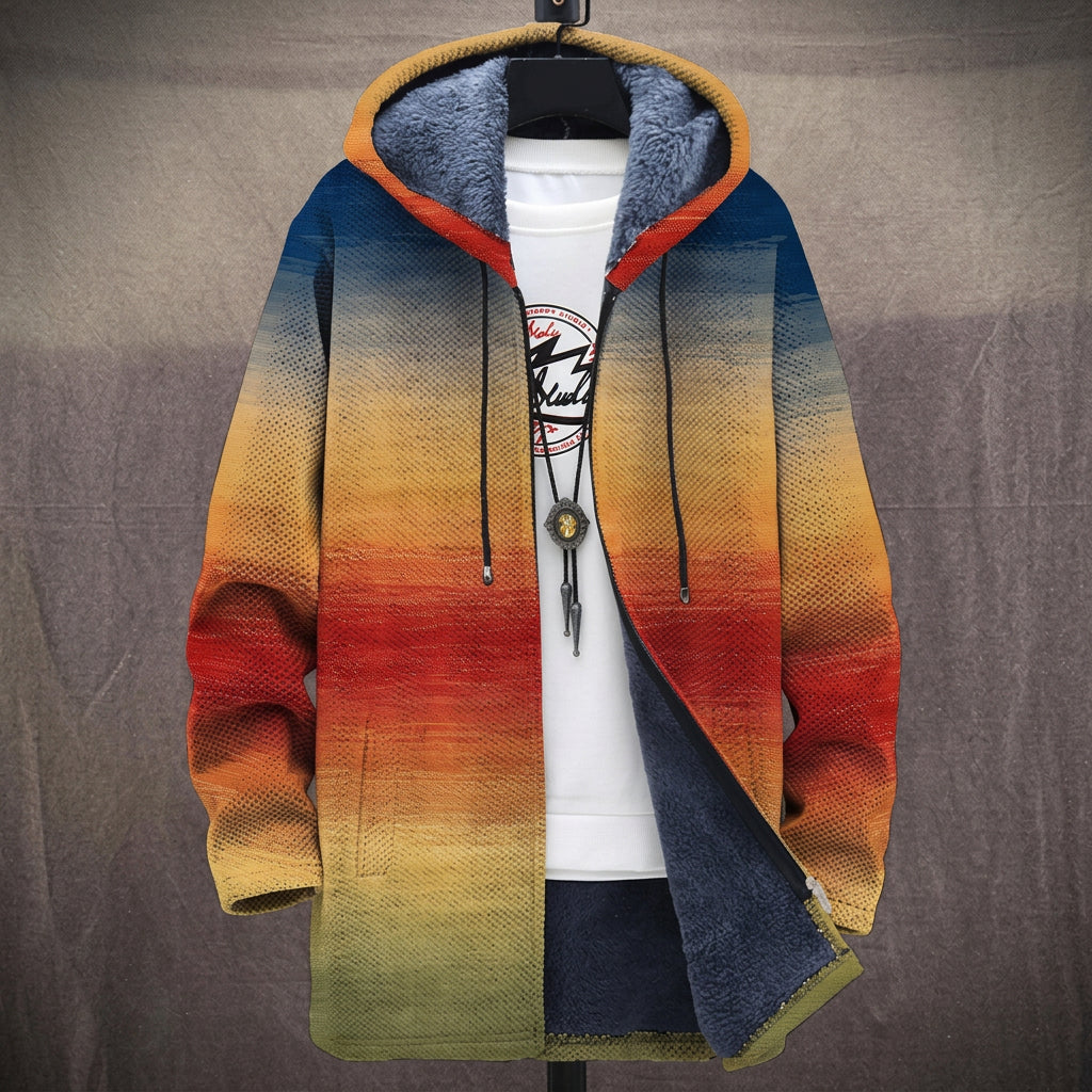 Theresa | Multicolor Zonsondergang Gradient Print Jas