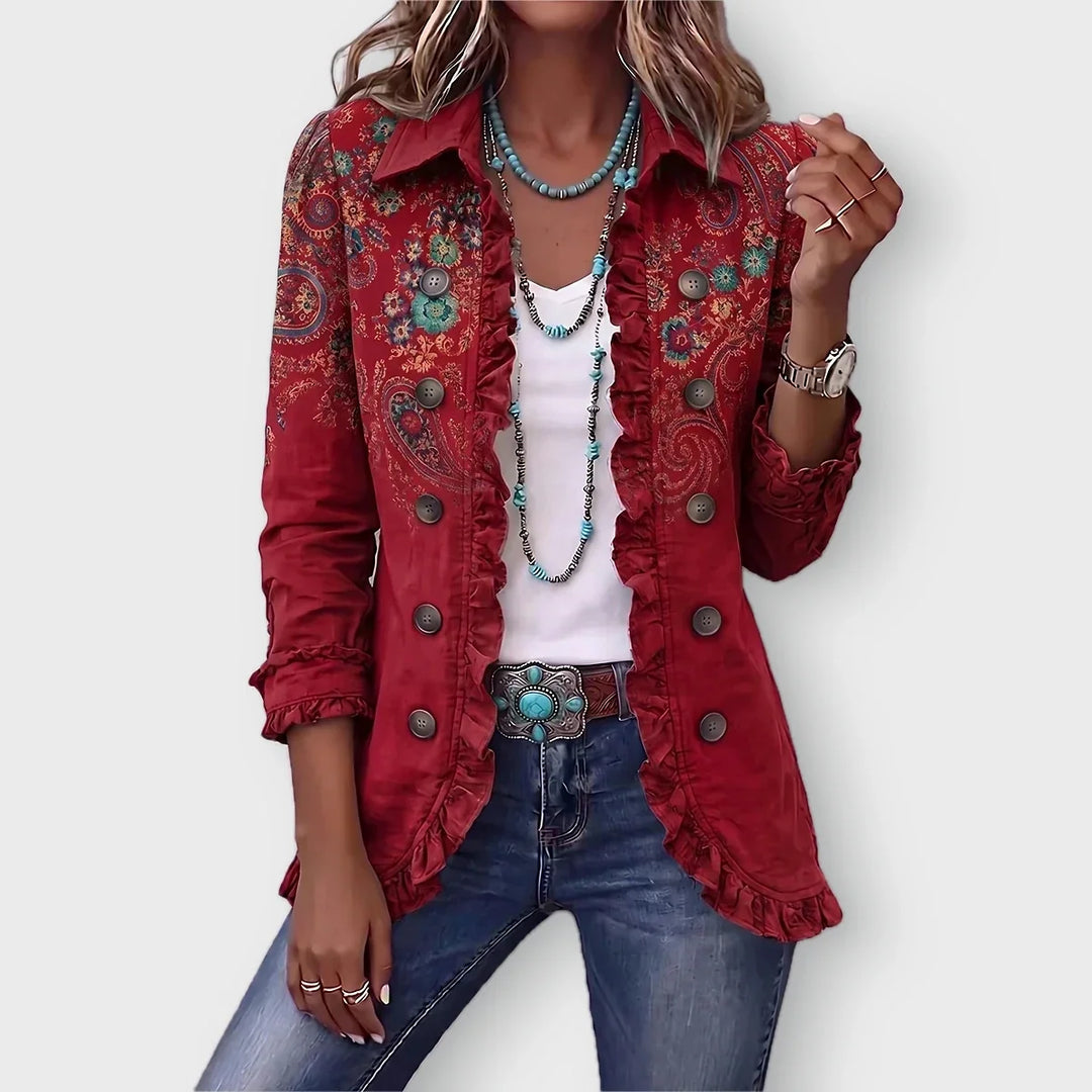 Sophia | Bohemian Paisley Ruffle Jacket