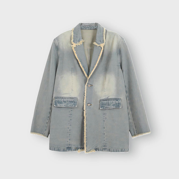 Hannah | Vintage-stijl Oversized Blazer met Ruwe Randen