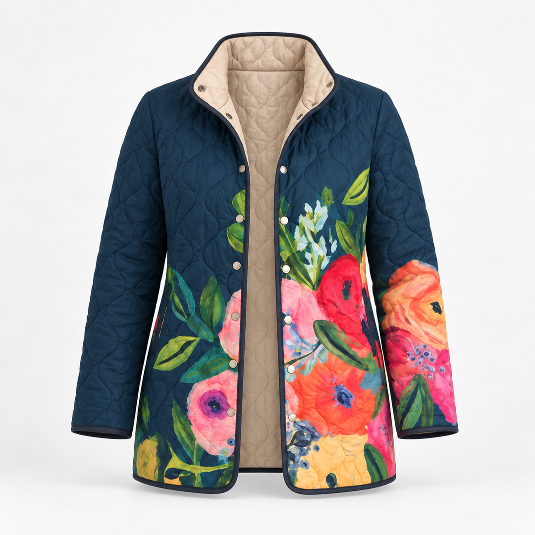 Madison | Geschilderde Bloemen Gequilte Jas